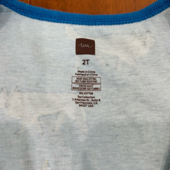 Wolf print Night Night Footed Pajamas in blue by Tea Collection - Picture 6 of 6